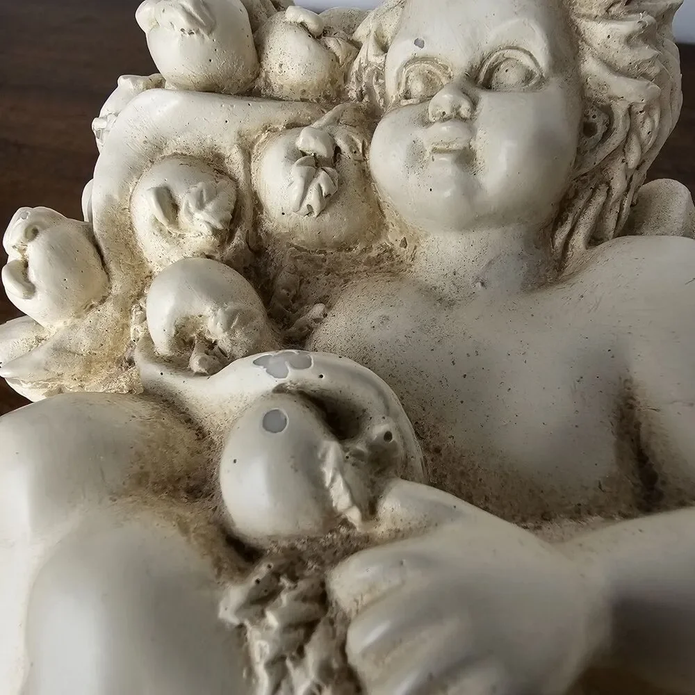 Vintage Wang's International Cherub Wall Sconces Drapery Curtain Rod Holder Pair